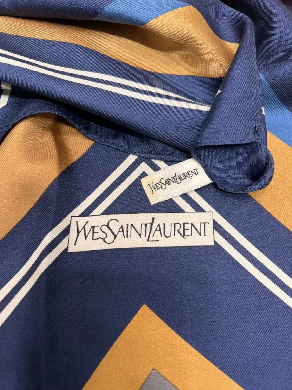 Unused -Yves Saint Laurent  Silk  Satin Scarf 23